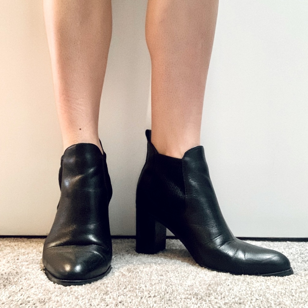 Artica 8.5 Waterproof Black Leather High Heel Boots